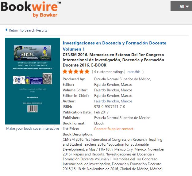 MATHENSM 2016 ha sido satisfactoriamente Indexado en: BOOKWIRE de Bowker mediante ISBN.org Consulta la indexación ONLINE CENSM 2016 ha sido satisfactoriamente Indexado en: BOOKWIRE de Bowker mediante ISBN.org Consulta la indexación ONLINE